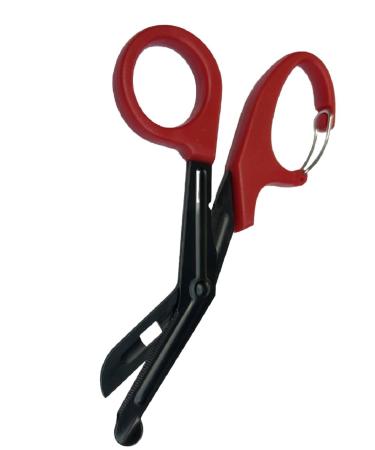 Titanium Bandage Shears Scissors EMT and Trauma Shears Bent Stealth Black Coated for Nurses Students Emergency Room (Red 19cm) Red 19cm