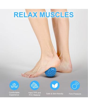 Uraqt Fascia Ball Set - Hard Hedgehog Massage Balls for Muscle Tension Relief | Blue Massage Balls for Feet Back & Neck - Buy Online on GoSupps.com
