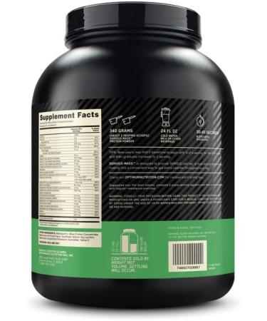 Optimum Nutrition Serious Mass Banana Flavour Protein Powder - High Calorie Weight Gainer with 25 Vitamins and Minerals, Creatine, and Glutamine - 8 Servings (2.73 kg) - Buy Online on GoSupps.com