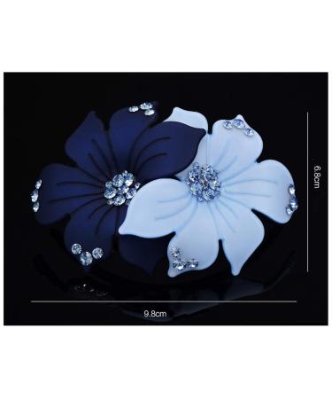 TOP SEWING Crystal Rhinestones Women Barrettes French Hair Clip - Double-color Blue | Vintage Spring Hair Clips for Long Hair - Buy Online on GoSupps.com