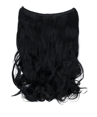 CAISHA 50cm 1 weft extension with elastic band extensions hair extension hairpiece slightly wavy black E101-1 black #1 E101-1