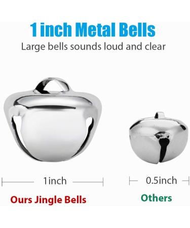 100PCS 1 Inch Silver Jingle Bells - Christmas Craft Decorations for Party, Wedding & DIY Projects - Buy Online on GoSupps.com