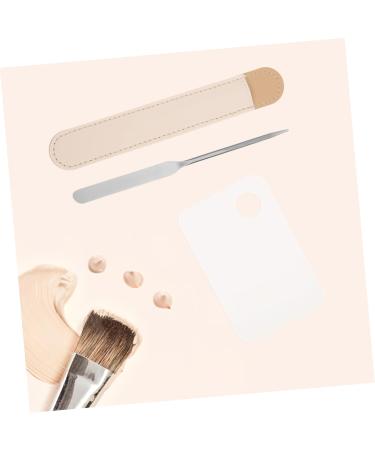 Buy 1 Set Cosmetic Mixing Palette & Tools - Foundation Mixing Tray & Spatula (17.5x15cm) - International Shipping Available - Buy Online on GoSupps.com