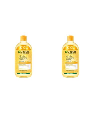 Garnier Gently micelle facial water gentle cleaning water for removing make-up for a radiant and awake complexion with vitamin C Skinactive all-in-1 1 x 700 ml (pack with 2)
