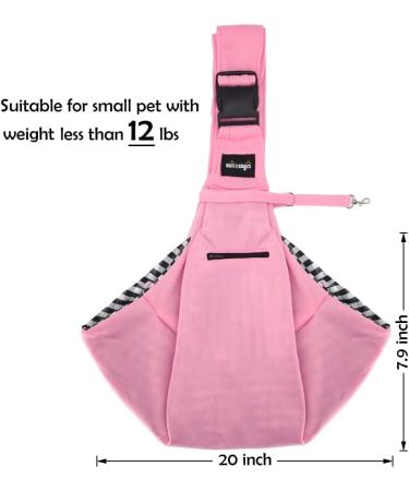 Natuya Dog Carrier Bag | Adjustable Cat Transport Bag for Outdoor Walks | Pink Dog & Cat Carrying Bag - Buy Online on GoSupps.com