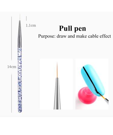 3-Pack Blue Nail Art Brushes Set | Professional Detailed DIY Tools for Nail Art Design - Buy Online on GoSupps.com