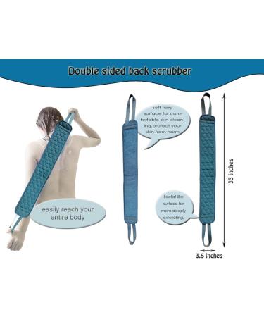 5 Pcs Loofah Back Scrubber with Exfoliating Gloves and Silicone Brush Set - Buy Online on GoSupps.com