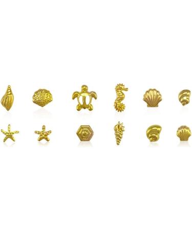 200 Pcs Mini Nail Art Bolt Stickers Glitter Metal Charm Nail Accessories Fashionable DIY Nail Beauty Decoration Sea Series Beauty Misc Useful Processed - Buy Online on GoSupps.com