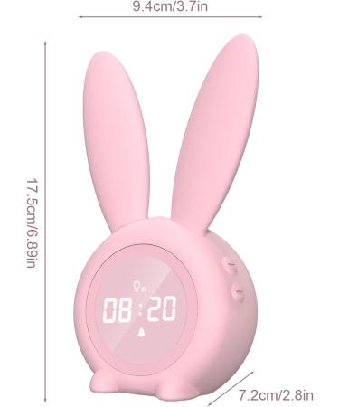 Buy MIIKUU Cute Rabbit Digital Alarm Clock for Kids | Creative Bedside Lamp & Snooze Function | Perfect for Girls & Boys - Pink A-Rosa - Buy Online on GoSupps.com