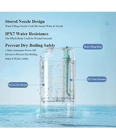 Traveling Mini Water Flosser - Rechargeable Handheld Oral Irrigator with IPX7 Waterproof 3 Modes & 4 Jet Tips for Teeth & Braces Care - Buy Online on GoSupps.com