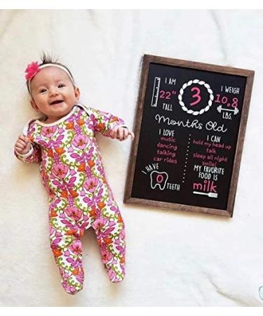 Wood Framed Baby Monthly Milestone Chalkboard | Reusable 12x16 Baby Calendar Board - Buy Online on GoSupps.com