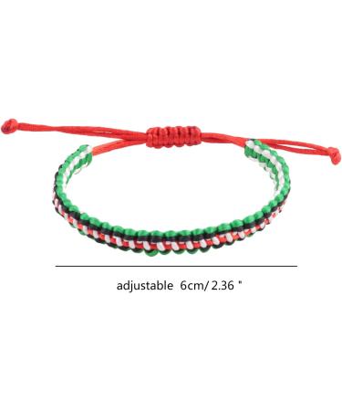 Shop Oralgo's Handmade Adjustable Palestinian Woven Bracelet Flag Design Braided Cotton Statement Piece - Buy Online on GoSupps.com