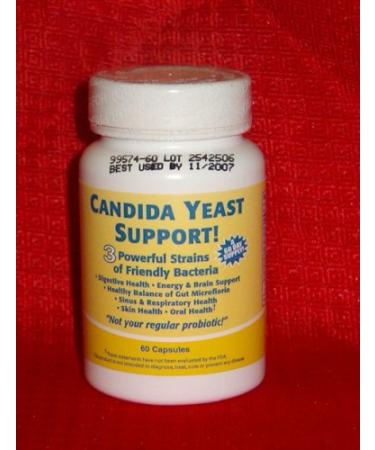 Candida Yeast Support 3 Powerful Bacteria Strains 60 Veggie Capsules