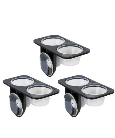 Serenable 3 PCS Reptile Amphibians Chameleon Lizard Feeding Ledge Bowls Double Dish with Suction Cup