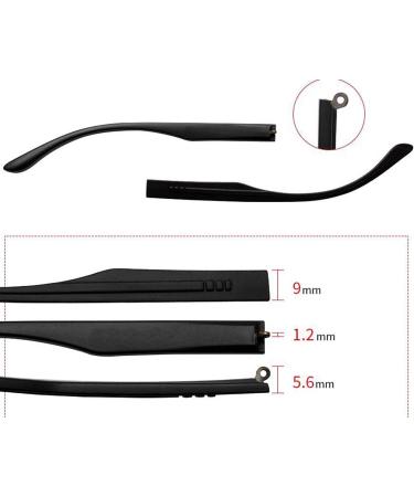 Replacement Glasses Temples - Black 12 | Durable Glasses Legs for Optimal Comfort - Buy Online on GoSupps.com