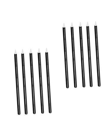 Healvian 100pcs Disposable Eyeliner White Eye Liner Cosmetic Eye Sticks Mascara Brush Wands Plastic 1 count (Pack of 1) Black