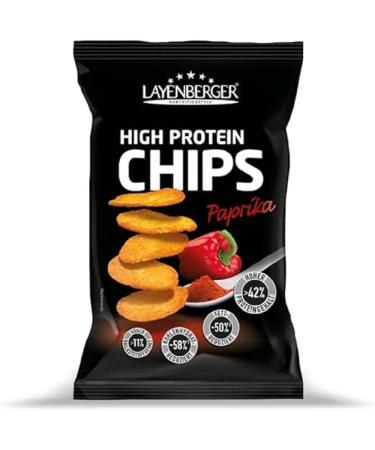 Layenberger High Protein Chips - high in protein low in sugar not fried single pack (1x 75 g) - Paprika Paprika 75 g (1 pack) - Buy Online on GoSupps.com