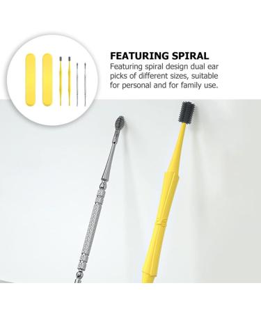 Healeved Double Sided Ear Wax Pickers 4pcs Set - Stainless Steel Earwax Remover Tool Kit for Men and Women - Ear Cleaning Curette Spoon with Storage Case - 12x0.5cm - Buy Online on GoSupps.com