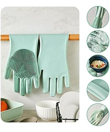 ESASAM Cleaning Gloves Silicone Dishwashing Gloves Household Kitchen Green (15.7 * 35.5cm) Waterproof Rubber Multifunctional Durable Thick Housework Gloves - Buy Online on GoSupps.com