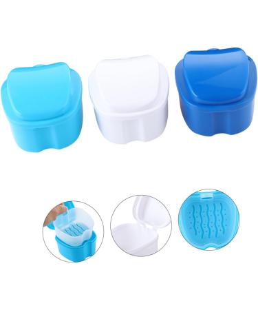 Lurrose 3 Series Press Box - Travel Case for Denture Prostheses Retainer & Wrong Teeth Holder - 10x9x7cm Blue - Buy Online on GoSupps.com