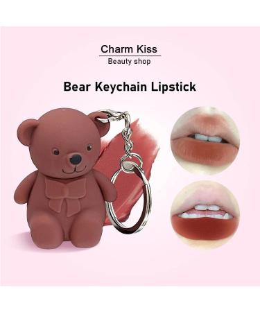 3 Colors Keychain Bear Lipsticks Matte Lip Mud Set - Long-Lasting, Moisturizing Lip Gloss - Waterproof - Velvet Matte Finish - 2 in 1 Bear Keychain Face Lip Glaze - (4+5+6) - Buy Online on GoSupps.com