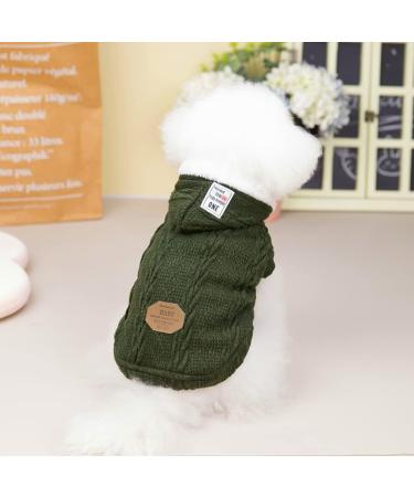 Classic Green Dog Sweater with Hat - Warm Wool Hoodie for Small to XXL Dogs & Cats | Winter Turtleneck Fleece Clothes - Buy Online on GoSupps.com
