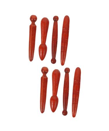 Minkissy 8 pieces acupuncture rod facial massage tab hand massage devices massage devices hand tools depth tissue foot massage device foot massage tab wood sole of the foot acupuncture pen