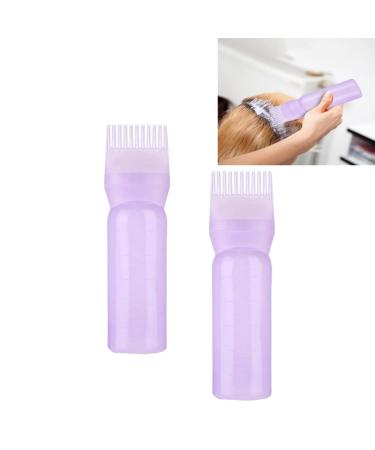 Root Comb Applicator Bottle Hair Dye Applicator Brush Portable Hair Oil Applicator Bottle Squeeze Bottle Applicator Brush For Hair Dye Home Salon Purple*2pcs