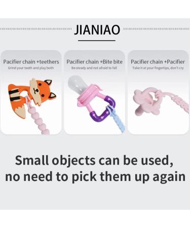 JIANIAO Silicone Pacifier Clip - 100% Silicone Strap for Pacifiers, Teethers & Toys - Buy Online on GoSupps.com