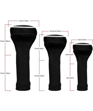 Black Golf Club Head Cover Set | Fits Driver, Fairway Woods, Hybrid | Interchangeable Tags | Golf Accessories - Buy Online on GoSupps.com
