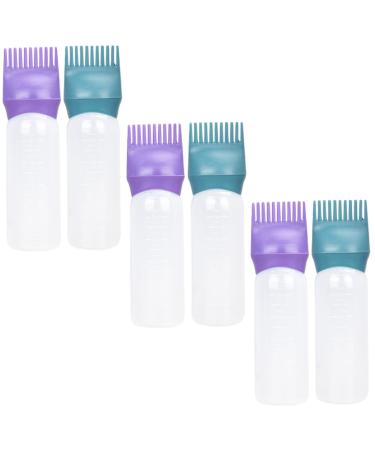 Peigne Applicateur de Teinture Capillaire Lot de 6 Flacons R utilisables chelle Gradu e Plastique pour Coloration Soin des Cheveux Longs et Courts Racines Usage Professionnel et Maison