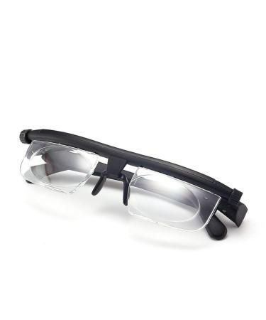 Zzsnt adjustable focus reading glasses -6d to 3D dioptry lens with leather glasses case correction glasses unisex glasses for distance reading