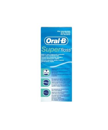 Oral B SuperFloss Super Dental Floss for Braces Bridges 50 Count (Pack of 1) - Buy Online on GoSupps.com
