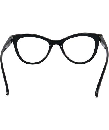 Mini Cat Eye Anti Blue Light Glasses | Thick Black Plastic Frame | Free Glasses Case | 0.0 Diopters Reading Glasses - Buy Online on GoSupps.com