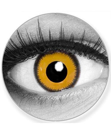 Funnylene colored contact lenses lunatic sun yellow black - without strength 2 pack + free container - 12 monthly lenses - perfect for Halloween carnival carnival or carnival