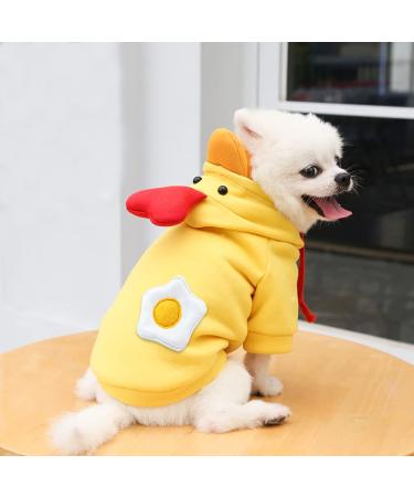 Dog Hoodie Dog Yellow Coat Soft Dog Hoodie Sweater Clothes for Small Dogs Puppy Animal(S) Yellow-01 Small