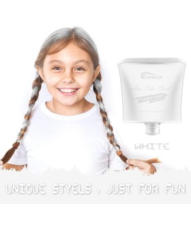 Comblor White Temporary Hair Dye for Dark Hair - Wash Out Hair Chalks for Girls - Kids Gifts for Birthday, Christmas & Halloween - Buy Online on GoSupps.com