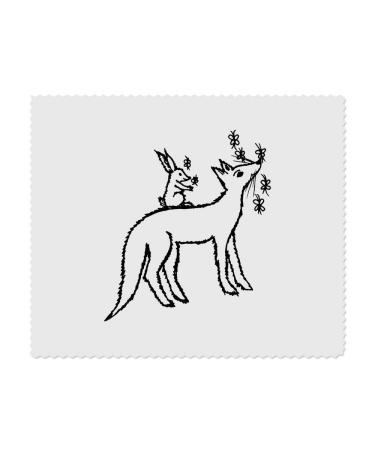 Azeeda LC00019521 Bunny Sat On Fox Microfiber Lens and Eyeglass Cleaning Cloths (Pack of 2)