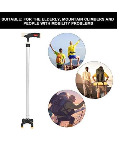 SilteD SilteD Walking Cane Lightweight Stretchable Adjustable Anti-Slip Height Hand Walking Stick Aluminum Alloy Elderly Four-Legged Walking Crutches - Buy Online on GoSupps.com