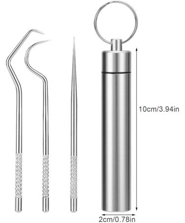 304 Steel Toothpick Cleaning Kit - Sustainable Keychain Tool for Outdoor Use | Essential Teeth Cleaning Solution - Buy Online on GoSupps.com