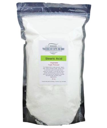 Traverse Bay Bath And Body Stearic Acid 32 oz. vegetable base triple pressed cosmetic grade Resealable stand-up moisture barrier pouch made in the USA.
