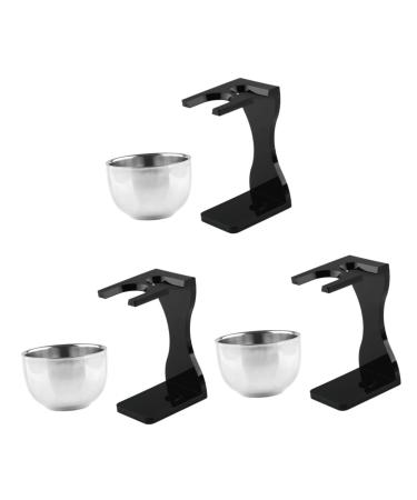 Frcolor 3 sets of razor set gifts for the friend of the shaving foam shell shaving stand and bowl of shaving soap and bowl bowl with shaving cream men's suit stainless steel third gang man bear
