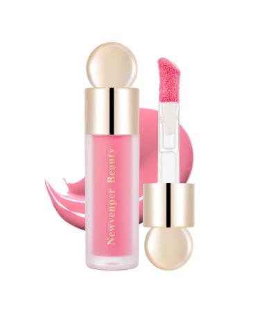 Facial blush with face brush liquid blush for the cheeks long -lasting and smooth liquid blush creamy formula light blush wiped waterproof waterproof liquid rouge#01 001 blush 7.5 ml (1 Pack)