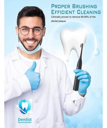 UPXNBOR 2022 Sonic Electric Toothbrush - 1 Handle, 2 Heads, 3 Modes, Teeth Whitening, Y6 Black - Buy Online on GoSupps.com