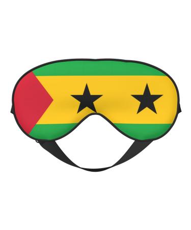 Flag of Sao Tome and Principe Soft Eye Mask Comfortable Sleep Mask for Side Sleepers Light Blocking Relaxing Pressure-Free Eyemask Black