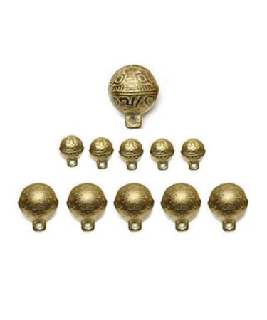 zosenda Extra Loud Cat & Dog Bell 11 Pcs Brass Dog Collar Bell Set Pet Tracker Retro Style Anti-Lost Location Bell for Cat Dog Collar Decoration Training Walking Hiking Hunting (Assorted Sizes)