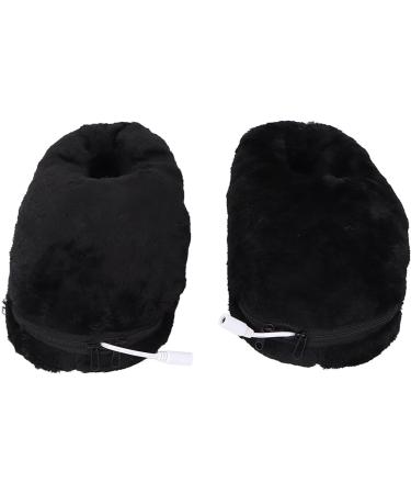 Buy Washable Plush Heated Slippers - USB Foot Warmer Electrical Heating Shoes for Adults - Winter Comfort in Black - Buy Online on GoSupps.com