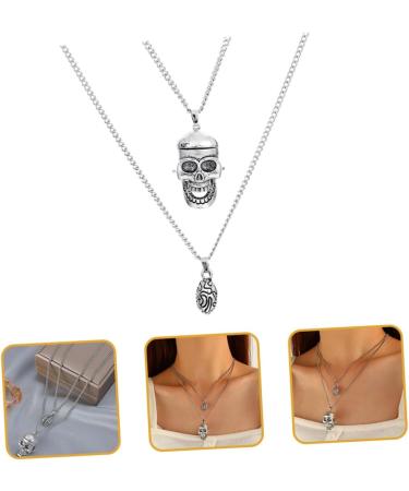 HAPINARY Clavicle Chain Skull Necklace Pendant for Men Male Neck Chain Mens Hip-hop Neck Chain European and American Lovers - Buy Online on GoSupps.com