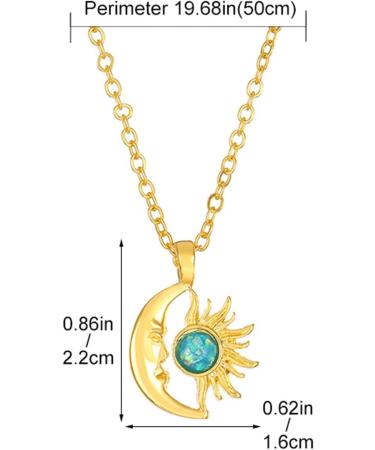 Oralgo's Chic Sun and Moon Necklace - Stylish Silver/Gold Jewelry for Fashion Lovers - Buy Online on GoSupps.com