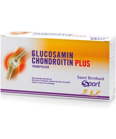 Sanct Bernhard Glucosamin-Chondroitin-Plus Powder - 30 Portions | Glucosamine Chondroitin Collagen Vitamins | Lab-Tested German Quality - Buy Online on GoSupps.com